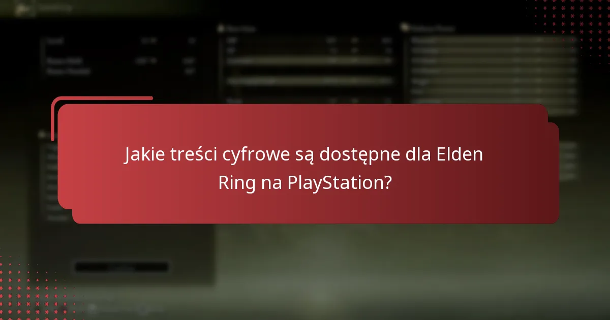 Jakie treści cyfrowe są dostępne dla Elden Ring na PlayStation?